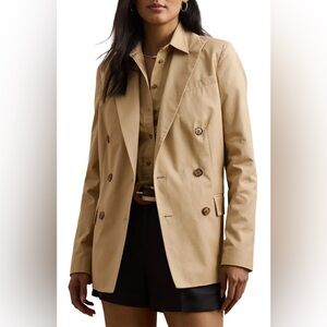 Ralph Lauren Double-Breasted Beige Blazer Jacket